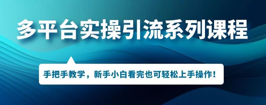多平台引流实操系列课程，新手小白看完也可轻松上手进行引流操作-铭创资源库