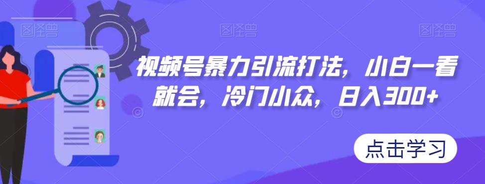 视频号暴力引流打法，小白一看就会，冷门小众，日入300+【揭秘】-铭创资源库