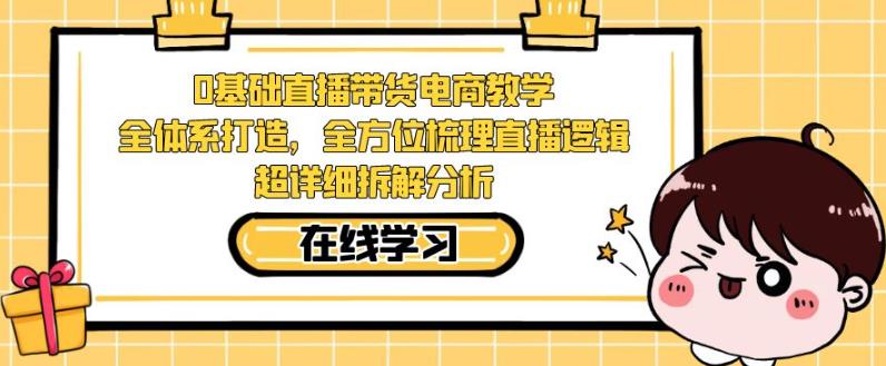 零基础直播带货电商教学，全方位梳理直播逻辑，超详细拆解分析-铭创资源库