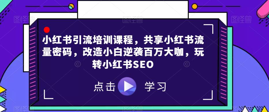 小红书引流培训课程，共享小红书流量密码，改造小白逆袭百万大咖，玩转小红书SEO-铭创资源库