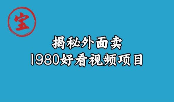 宝哥揭秘外面卖1980好看视频项目，投入时间少，操作难度低-铭创资源库