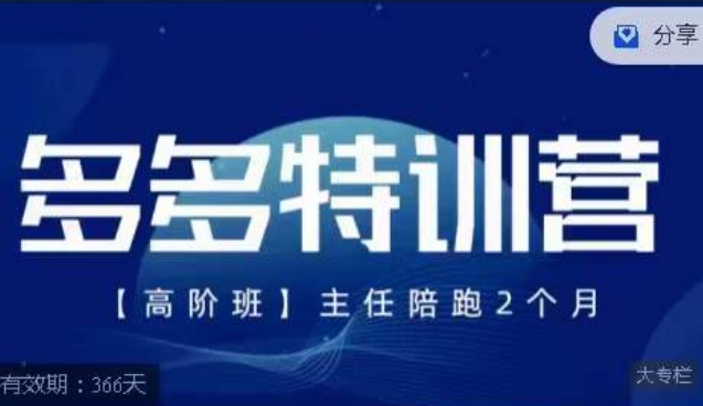 纪主任·多多特训营高阶班【9月13日更新】，拼多多最新玩法技巧落地实操-铭创资源库