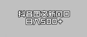 抖音图文最新风口，流量扶持非常高，日入500+【揭秘】-铭创资源库