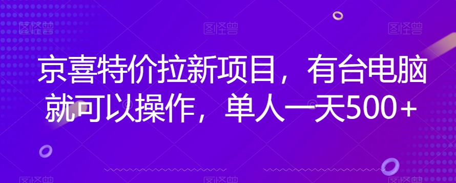 京喜特价拉新新玩法，有台电脑就可以操作，单人一天500+【揭秘】-铭创资源库