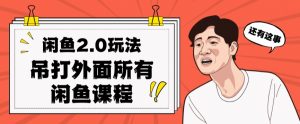 闲鱼2.0玩法单号每天日入2000,吊打市面所有课程-铭创资源库