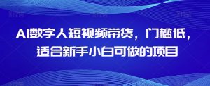 AI数字人短视频带货,门槛低,适合新手小白可做的项目-铭创资源库