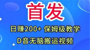 首发，抖音无脑搬运视频，日赚200+保姆级教学【揭秘】-铭创资源库