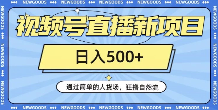 视频号直播新项目，通过简单的人货场，狂撸自然流，日入500+【260G资料】-铭创资源库