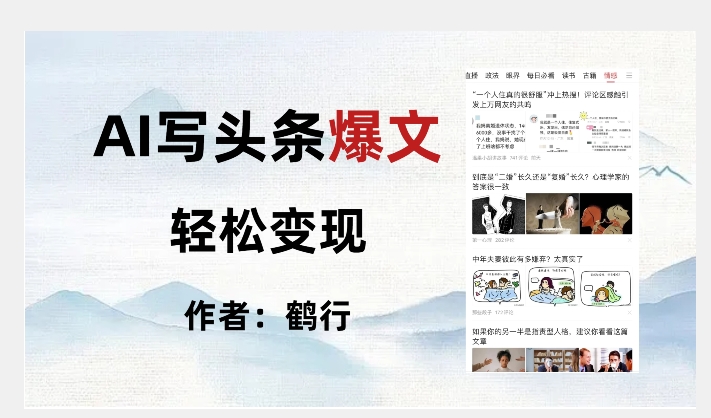 暴力拆解AI写头条爆文，轻松日入500+-铭创资源库