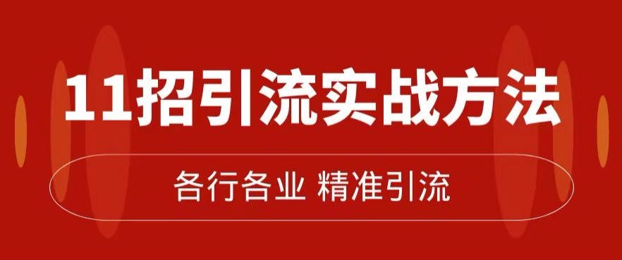精准引流术：11招引流实战方法，让你私域流量加到爆（11节课完整)-铭创资源库