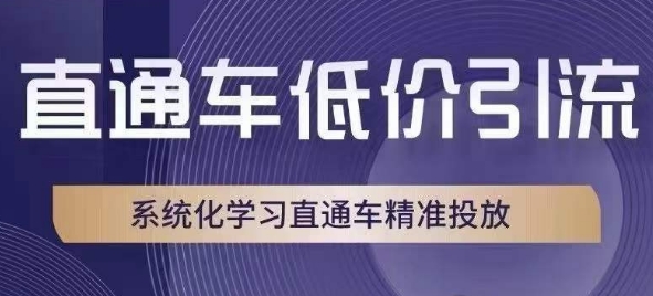 直通车低价引流课，系统化学习直通车精准投放-铭创资源库