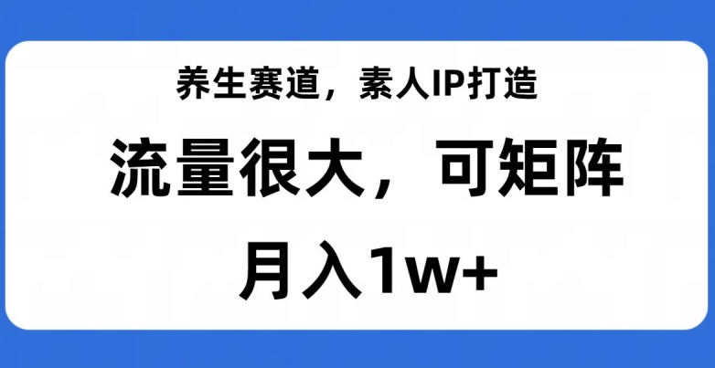 养生赛道，素人IP打造，流量很大，可矩阵，月入1w+【揭秘】-铭创资源库