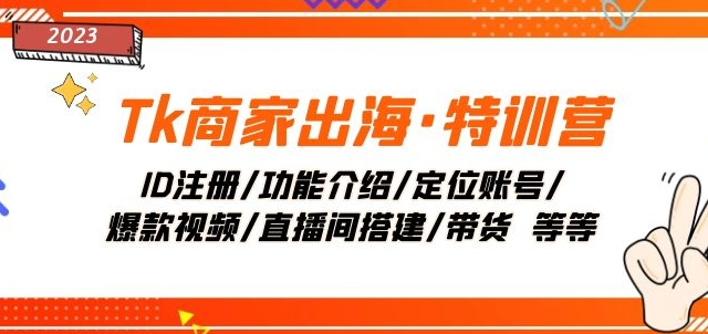 Tk商家出海·特训营：ID注册/功能介绍/定位账号/爆款视频/直播间搭建/带货-铭创资源库