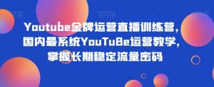 Youtube金牌运营直播训练营,国内最系统YouTuBe运营教学,掌握长期稳定流量密码-铭创资源库