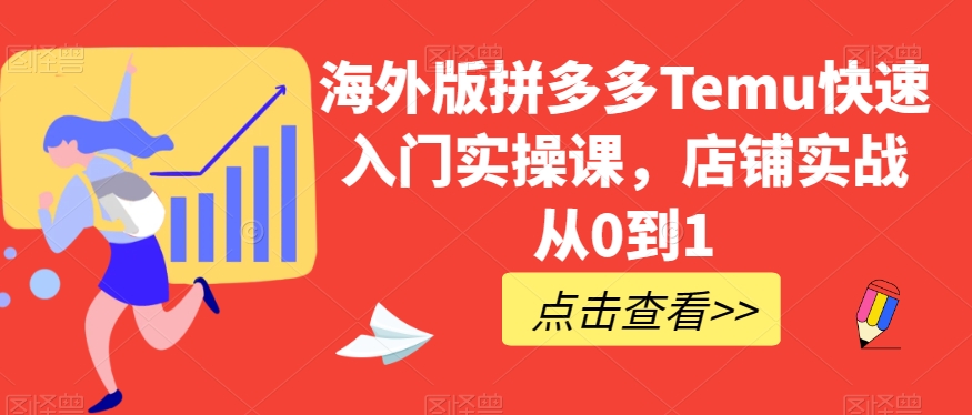 海外版拼多多Temu快速入门实操课，店铺实战从0到1-铭创资源库