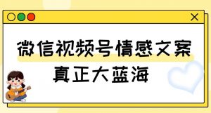 视频号情感文案,真正大蓝海,简单操作,新手小白轻松上手(教程+素材)【揭秘】-铭创资源库