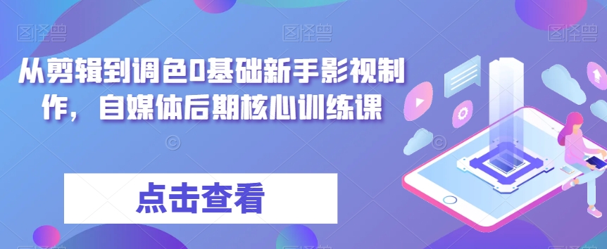 从剪辑到调色0基础新手影视制作，自媒体后期核心训练课-铭创资源库