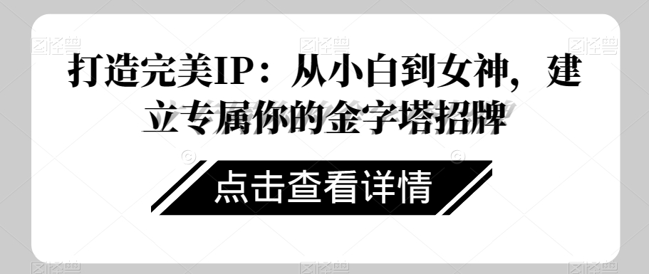 打造完美IP：从小白到女神，建立专属你的金字塔招牌-铭创资源库