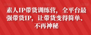 素人IP带货训练营,全平台最强带货IP,让带货变得简单、不再神秘-铭创资源库