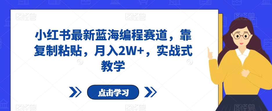 小红书最新蓝海编程赛道，靠复制粘贴，月入2W+，实战式教学【揭秘】-铭创资源库