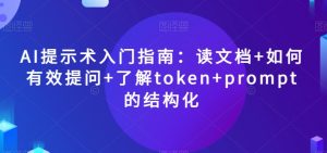 AI提示术入门指南：读文档+如何有效提问+了解token+prompt的结构化【揭秘】-铭创资源库