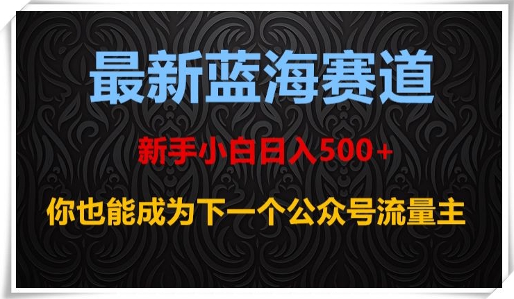 最新蓝海赛道，新手小白日入500+，你也能成为下一个公众号流量主【揭秘】-铭创资源库