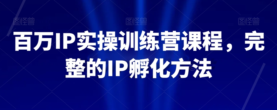 百万IP实操训练营课程，完整的IP孵化方法-铭创资源库