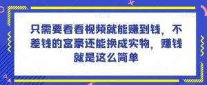 谁做过这么简单的项目?只需要看看视频就能赚到钱,不差钱的富豪还能换成实物,赚钱就是这么简单!【揭秘】-铭创资源库