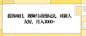 蓝海项目,视频号动漫玩法,对新人友好,月入3000+【揭秘】-铭创资源库