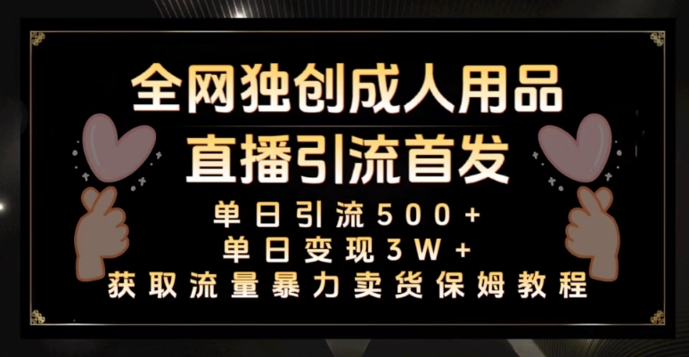全网独创真人主播+无人直播单日引流500+，橙人用品暴力卖货单日变现3W+保姆似教学2.0【揭秘】-铭创资源库