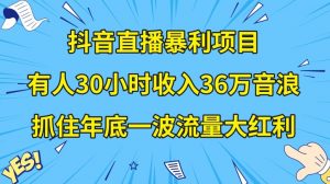 抖音直播暴利项目，有人30小时收入36万音浪，公司宣传片年会视频制作，抓住年底一波流量大红利【揭秘】-铭创资源库