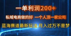 一单利润200私域电商做的好，一个人顶一家公司蓝海赛道最新玩法【揭秘】-铭创资源库