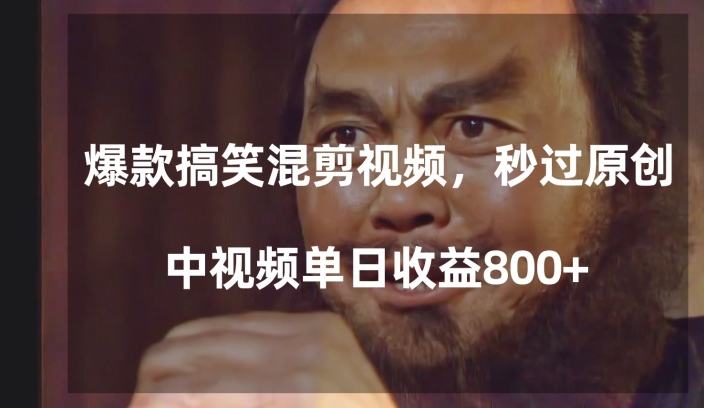 爆款搞笑混剪视频，百分百过原创，单日中视频播放收益800+【揭秘】-铭创资源库