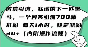 怎么搞精准创业粉?微信新赛道,每天一小时,利用Ai一个问答日引100精准粉-铭创资源库