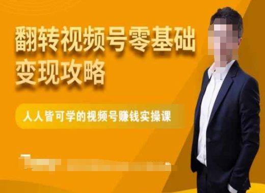 微信视频号零基础变现攻略，人人皆可学的视频号赚钱实操课-铭创资源库