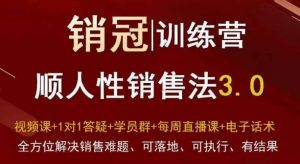 爆款！销冠训练营3.0之顺人性销售法，全方位解决销售难题、可落地、可执行、有结果-铭创资源库