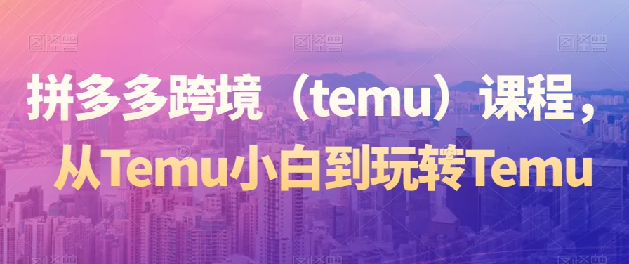 拼多多跨境（temu）课程，从Temu小白到玩转Temu-铭创资源库