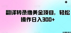 翻译转录撸美金项目,轻松操作日入300+【揭秘】-铭创资源库