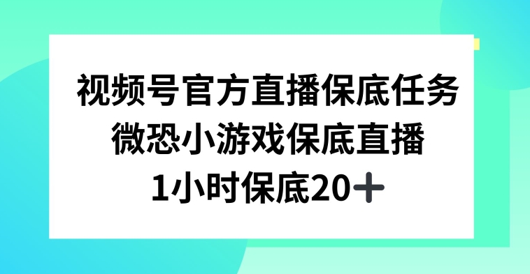 视频号直播任务，微恐小游戏，1小时20+【揭秘】-铭创资源库
