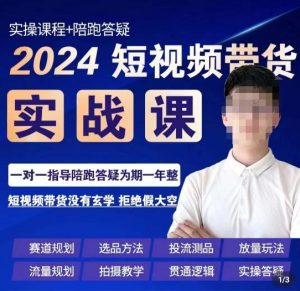 果哥·2024短视频带货实操课,赛道规划/选品方法/投流测品/放量玩法/流量规划/拍摄教学-铭创资源库
