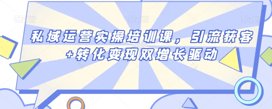 私域运营实操培训课，引流获客+转化变现双增长驱动-铭创资源库