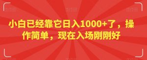 小白已经靠它日入1000+了，操作简单，现在入场刚刚好【揭秘】-铭创资源库