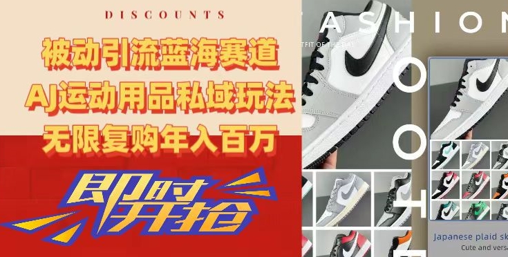 被动引流蓝海赛道，AJ运动用品私域玩法，无限复购年入百万【揭秘】-铭创资源库