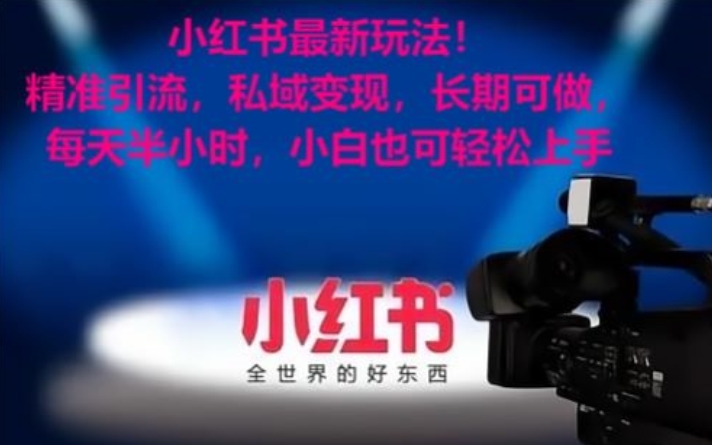 小红书最新玩法！精准引流，私域变现，长期可做，每天半小时，小白也可轻松上手【揭秘】-铭创资源库