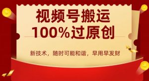 外边收费599创作者分成计划,视频号搬运100%过原创,新技术,适合零基础小白,月入两万+【揭秘】-铭创资源库