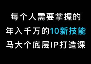 马大个的IP底层逻辑课,每个人需要掌握的年入千万的10新技能,约会底层IP打造方法!-铭创资源库