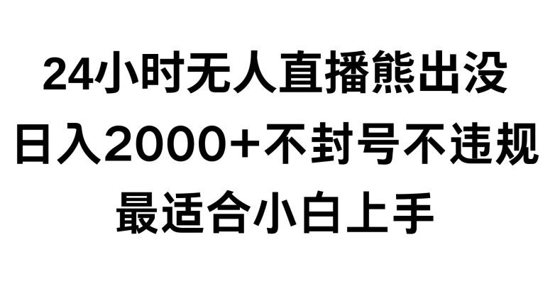 快手24小时无人直播熊出没，不封直播间，不违规，日入2000+，最适合小白上手，保姆式教学【揭秘】-铭创资源库