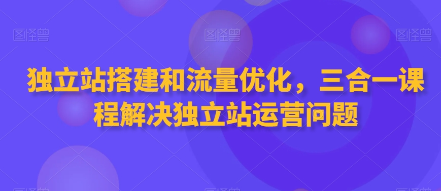 独立站搭建和流量优化，三合一课程解决独立站运营问题-铭创资源库