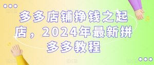 多多店铺挣钱之起店,2024年最新拼多多教程-铭创资源库
