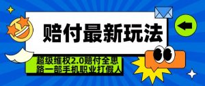 超级维权2.0全新玩法，2024赔付全思路职业打假一部手机搞定【仅揭秘】-铭创资源库